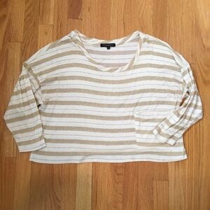 Green Envelope Gold Stripe Crop Top